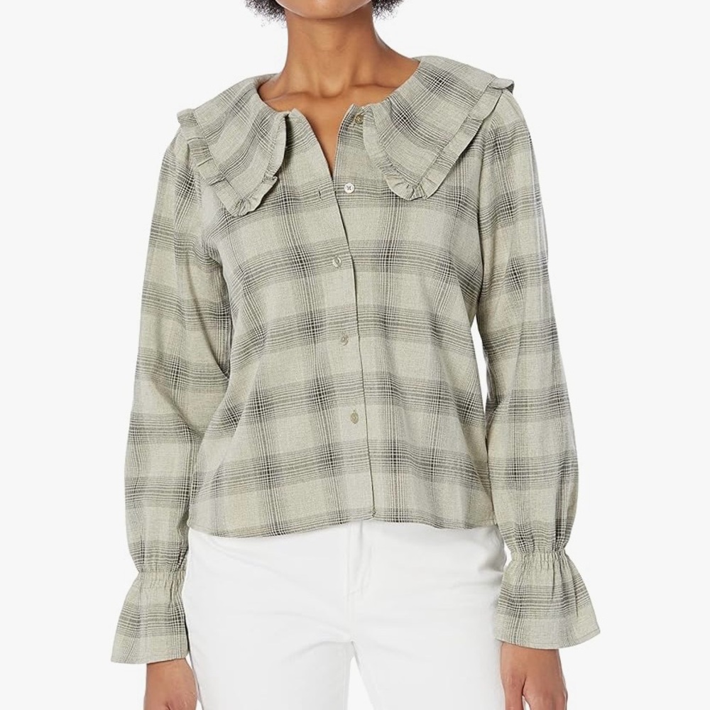 BB Dakota plaid collar shirt nwt